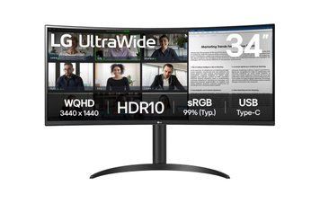 LG Монітор LG 34" 34WR55QK-B 2xHDMI, DP, USB-C, Audio, VA, 3440x1440, 100Hz, sRGB 99%, HAS, HDR10 34WR55QK-B фото