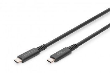 Digitus Кабель USB-C > USB-C заряджання/синхронізації, 1м, Type-C, чорний AK-300343-008-S фото