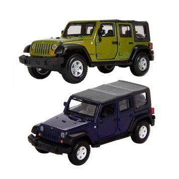 Автомодель - JEEP WRANGLER UNLIMITED RUBICON (ассорти зеленый металлик, тёмно-синий, 1:32) 18-43012 фото