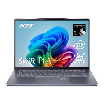 Acer Ноутбук Swift 14 AI SF14-11 14.5" WQXGA IPS, Quallcomm X1P-64-100, 16GB, F1TB, UMA, Win11, сірий NX.KZXEU.001 фото