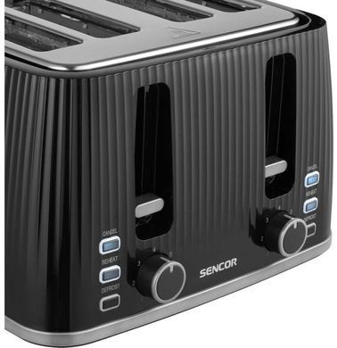 Sencor Тостер Sencor 1860Вт, підігрів, розморожування, 4 слоти, пластик, чорний