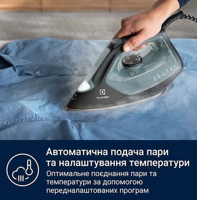 Electrolux Праска, 2600Вт, 370мл, паровий удар 230гр, алюмінієва підошва, зелено-чорний E7SI2-6OG фото