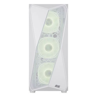 2E Gaming Корпус Aruba G3313W, без БЖ 1xUSB3.0, 2xUSB2.0, 5x120мм ARGB, VGA 300мм, LCS ready, HUB, TG Side Panel, ATX, білий 2E-G3313W фото