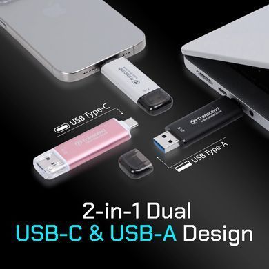 Transcend Портативний SSD Transcend 2TB USB 3.1 Gen 2 Type-A + Type-C ESD310 Чорний TS2TESD310C фото