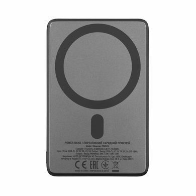 2E Акумулятор портативний літій-іонний Power Bank 2E Slim Wireless QI 5000мА&middot;год, 20Вт, PD, сірий 2E-PB0515-GREY фото