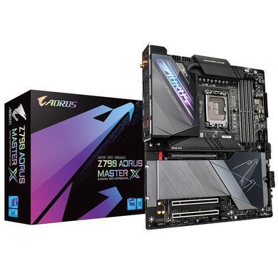 Gigabyte Материнська плата Z790 AORUS MASTER X s1700 Z790 4xDDR5 M.2 HDMI DP ATX Z790_AORUS_MASTER_X фото
