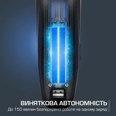 Rowenta Машинка для стрижки Barber Experience, сеть+акум., роторный мотор DC, насадок-12, кейс, нерж. сталь, синий TN1551E0 фото