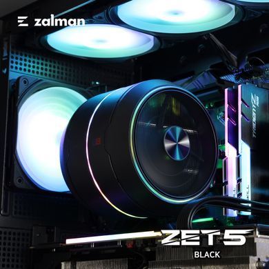 Zalman Процесорний кулер Zalman ZET5, ARGB LGA 1851, 1700, 1200, 115x, AM5, AM4, 4pin PWM, 3pin+5VARGB, TDP200W, чорний ZET5BLACK фото