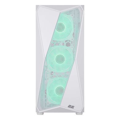 2E Gaming Корпус Aruba G3313W, без БЖ 1xUSB3.0, 2xUSB2.0, 5x120мм ARGB, VGA 300мм, LCS ready, HUB, TG Side Panel, ATX, білий 2E-G3313W фото