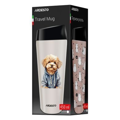 ARDESTO Термокухоль Coffee Time Maltipoo 450мл, нержавіюча сталь, бежевий AR2645MP фото