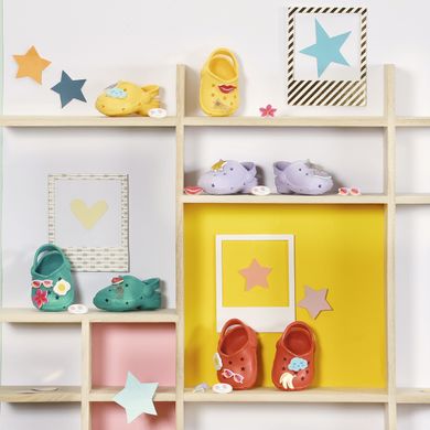 Взуття для ляльки BABY BORN - САНДАЛІ ЗІ ЗНАЧКАМИ (на 43 cm, жовті) 831809-3 фото