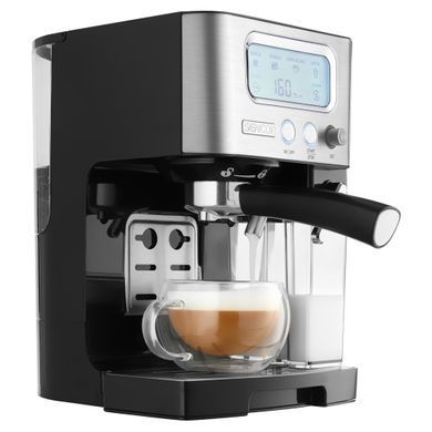 Sencor Кофеварка рожковая 1.4л, молотый, автоматический капучинатор, LCD-дисплей, нерж. сталь-черный SES4090SS фото