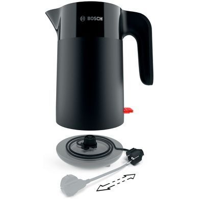 Bosch Електрочайник 1.7л, пластик, чорний TWK2M163 фото