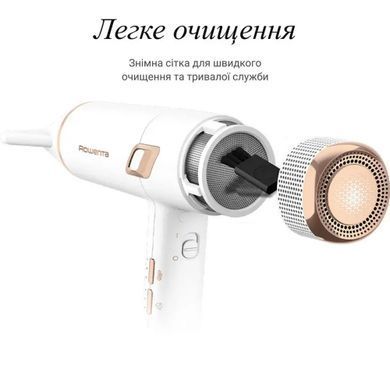 Rowenta Фен Ultimate Experience Maestria, 2000Вт, 3 режими, дифузор, іоніз-я, хол. обдув, фірмовий кейс, білий CV9910F3 фото