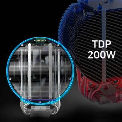 Zalman Процесорний кулер Zalman ZET5, ARGB LGA 1851, 1700, 1200, 115x, AM5, AM4, 4pin PWM, 3pin+5VARGB, TDP200W, чорний ZET5BLACK фото