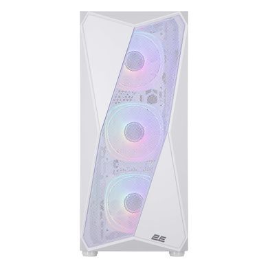 2E Gaming Корпус Aruba G3313W, без БЖ 1xUSB3.0, 2xUSB2.0, 5x120мм ARGB, VGA 300мм, LCS ready, HUB, TG Side Panel, ATX, білий 2E-G3313W фото