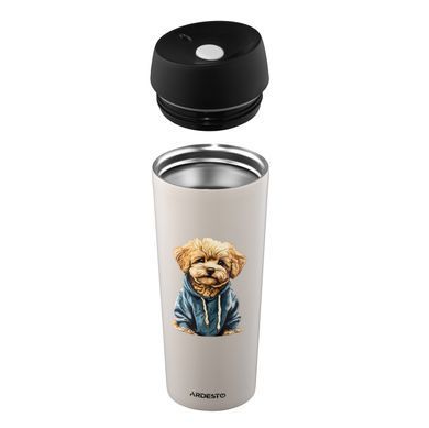ARDESTO Термокухоль Coffee Time Maltipoo 450мл, нержавіюча сталь, бежевий AR2645MP фото