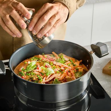 Tefal Сотейник Tefal Excellence+, з кришкою, 26см, нержавіюча сталь, скло, бакеліт, чорний E3337145 фото