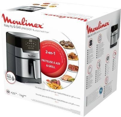 Moulinex Мультипіч EasyFry&Grill Digital, 1550Вт, чаша-4.2л, сенс. керув., пластик, сірий EZ505D10 фото