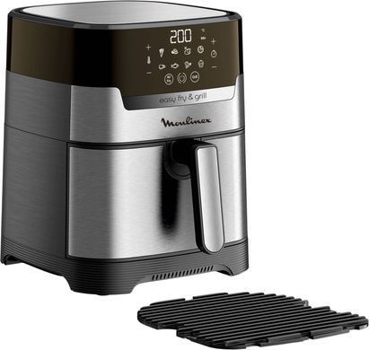 Moulinex Мультипіч EasyFry&Grill Digital, 1550Вт, чаша-4.2л, сенс. керув., пластик, сірий EZ505D10 фото