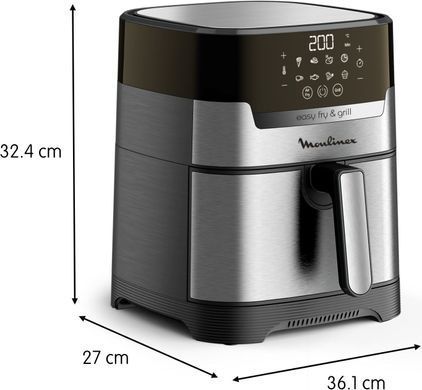 Moulinex Мультипіч EasyFry&Grill Digital, 1550Вт, чаша-4.2л, сенс. керув., пластик, сірий EZ505D10 фото