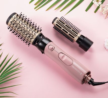 Remington Фен-щетка Coconut Smooth, 1000Вт, режимов-2, ионизиция, хол. обдув, 2 насадки, черно-розовый AS5901 фото
