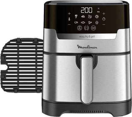 Moulinex Мультипіч EasyFry&Grill Digital, 1550Вт, чаша-4.2л, сенс. керув., пластик, сірий EZ505D10 фото