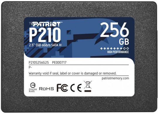 Накопитель SSD Patriot 2.5" 256GB SATA P210 P210S256G25 фото