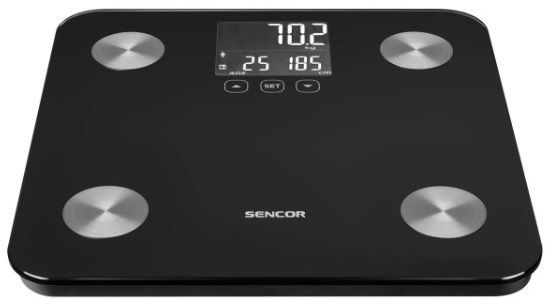Sencor Ваги підлогові, 180 кг, AAAx3, скло, чорний SBS6026BK фото