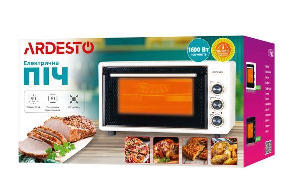 Електрична міні-піч Ardesto MEO-S50GB - 1600Вт/50 л./гриль/рожен/таймер/чорний MEO-S50GB фото