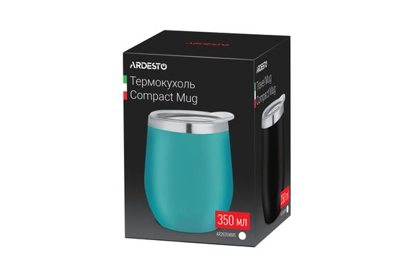 Термочашка Ardesto Compact Mug 350 мл, нержавеющая сталь, голубой AR2635MMS фото
