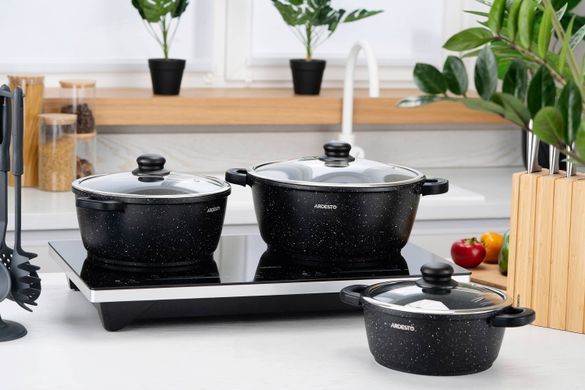 ARDESTO Cookware set Gemini Anzio, 6 pcs, aluminum, black AR1906AS фото