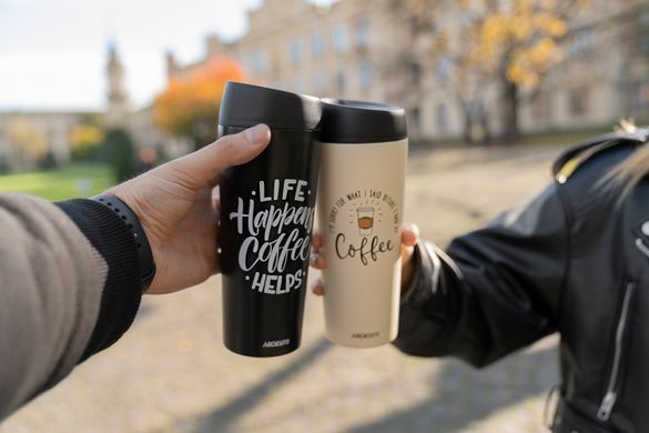 ARDESTO Термочашка Coffee Time 450 мл, нержавеющая сталь, бежевый AR2645C фото