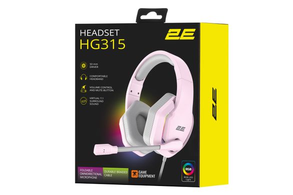2E Gaming Гарнитура HG315 RGB USB 7.1 Pink 2E-HG315PK-7.1 фото