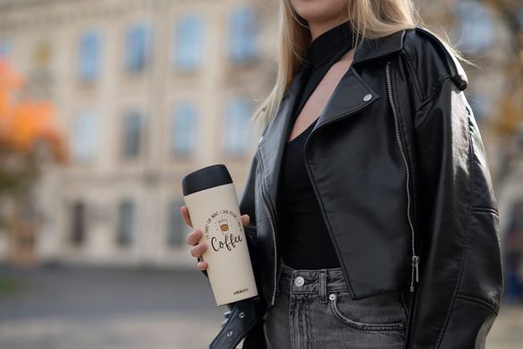 ARDESTO Термочашка Coffee Time 450 мл, нержавеющая сталь, бежевый AR2645C фото
