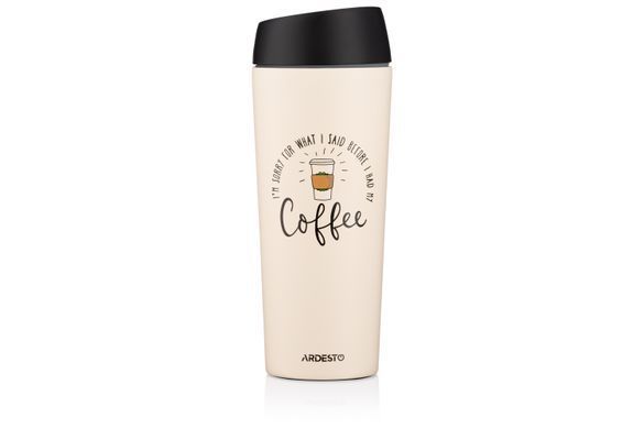 ARDESTO Термочашка Coffee Time 450 мл, нержавеющая сталь, бежевый AR2645C фото