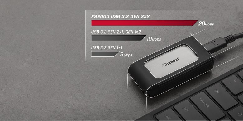 Портативний SSD Kingston 4TB USB 3.2 Gen 2x2 Type-C XS2000 SXS2000/4000G фото