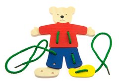 Шнурівка goki Ведмідь з одягом 58929 - купити в інтернет-магазині Coolbaba Toys