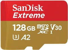 Карта памяти SanDisk microSD 128GB C10 UHS-I U3 R190/W90MB/s Extreme V30 + SD SDSQXAA-128G-GN6MA фото