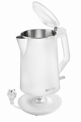 Электрочайник Gorenje, 1,5л, пластик, матовый, белый K15DWW фото