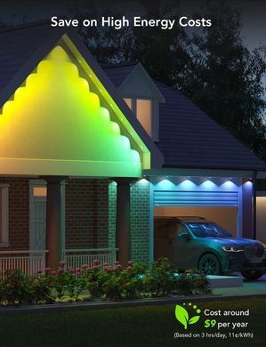 Govee Гірлянда Smart LED H705A Permanent Outdoor Lights, RGBIC, IP67, 30м, кабель прозорий H705A3D1 фото