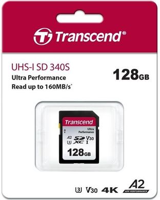 Transcend Карта памяти SD 128GB C10 UHS-I U3 A2 R160/W90MB/s 4K TS128GSDC340S фото