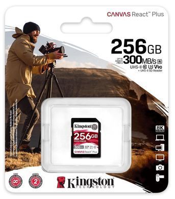 Kingston Карта пам'яті 256GB SDXC C10 UHS-II U3 R300/W260MB/s SDR2/256GB фото