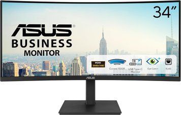 ASUS Монітор Asus 34" VA34VCPSR HDMI, DP, USB-C, 3xUSB, RJ-45, MM, VA, 3440x1440, 21:9, 100Hz, 4ms, CURVED, AdaptiveSync, HAS 90LM08JJ-B02170 фото