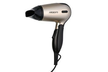Фен Ardesto Gemini HD-503T дорожній, 1200 Вт, складана ручка, 2 швидкості, 2 темпер. режими, золотисто-чорний HD-503T фото