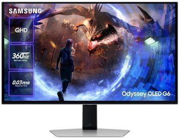 Samsung Монітор Samsung 27" G60SD HDMI, DP, USB, OLED, 2560x1440, 360Hz, 0.3ms. FreeSync Premium Pro LS27DG600SIXUA фото