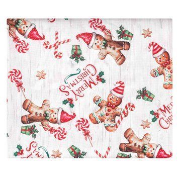 ARDESTO Скатертина Christmas Gingerbread 120х140см, 100% поліестер, червоний