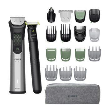 Philips Philips trimmer Series 9000 for beard, head and body, nozzles-15, steel, OneBlade included, grey MG9558/15 фото