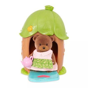 Li`l Woodzeez Игровой набор - Домик c сюрпризом (зеленая крыша, 1 фигурка медведя, 1 аксессуар) WZ6614Z фото