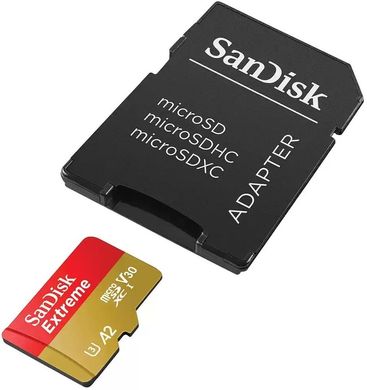 Карта пам'яті SanDisk microSD 128GB C10 UHS-I U3 R190/W90MB/s Extreme V30 + SD SDSQXAA-128G-GN6MA фото